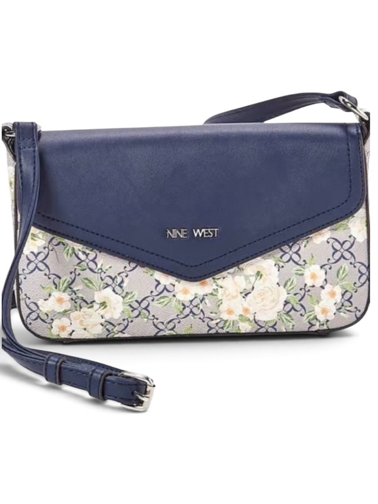 Nine West Handbags - Nine West Navy and Cream Floral Crossbody